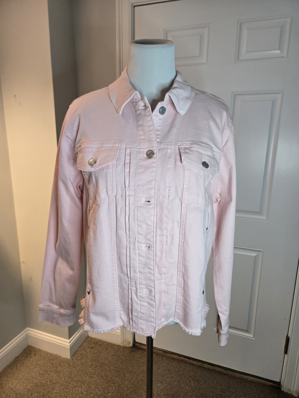 Denim & Co Canyon Retreat Light Pink Denim Jacket